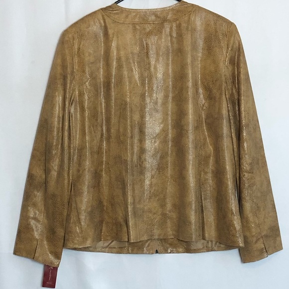 JM Collection faux leather snake print jacket NWT - Picture 2 of 7